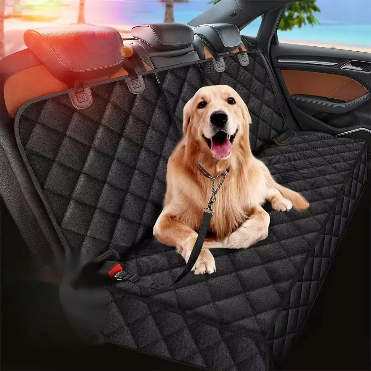 4-in-1 Coprisedile Auto per Cani, Coprisedile Auto per Cani, Telo Auto per Cani Telo Macchina per Cani Telo Cane Auto Sedili Posteriori, Telo Auto per Cani di Amaca, SUV, Tronco