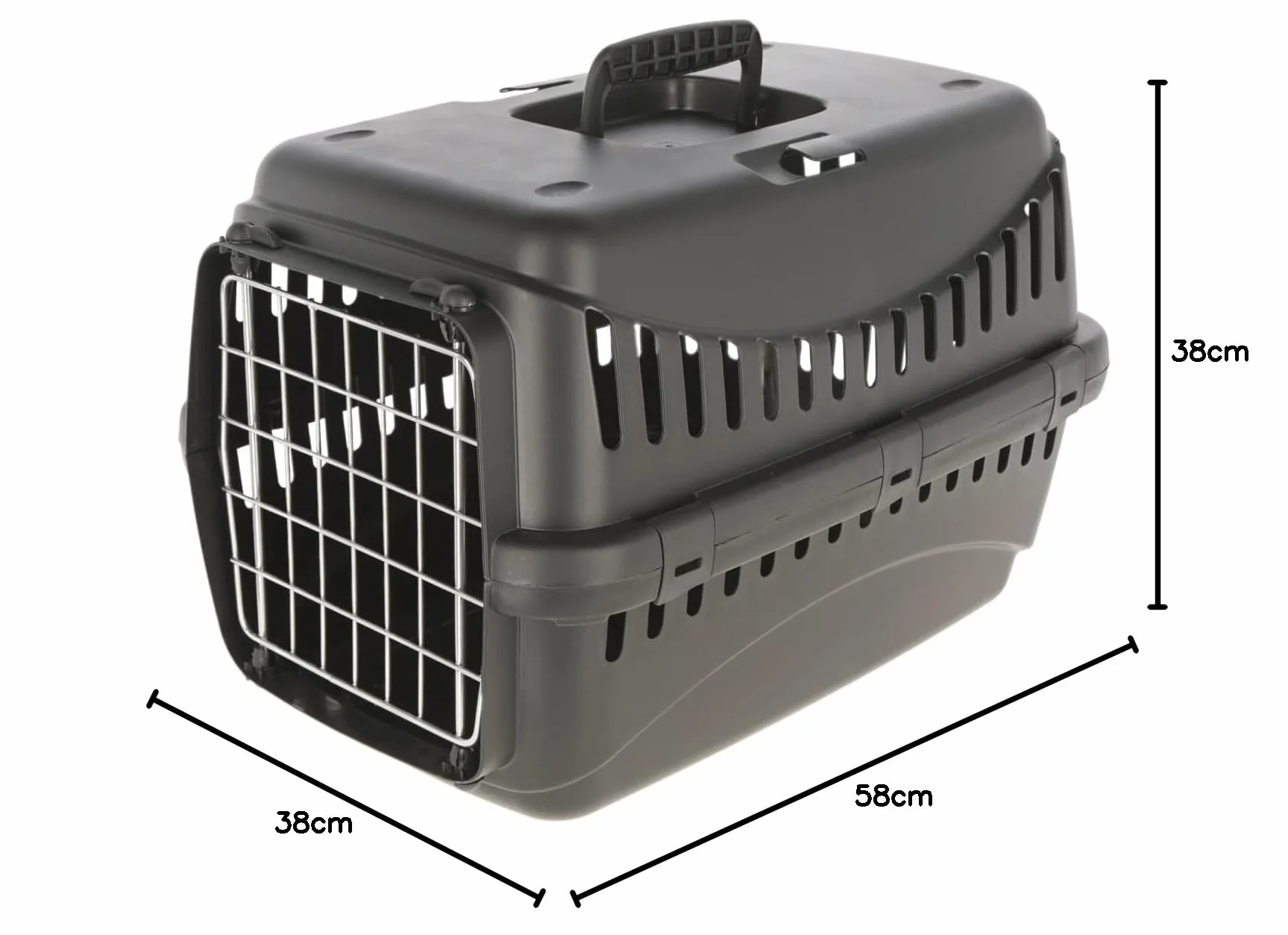 Kerbl Pet Box Trasporto Expedion Eco C, Sport Metal 58 x 38 x 38 cm, Nero
