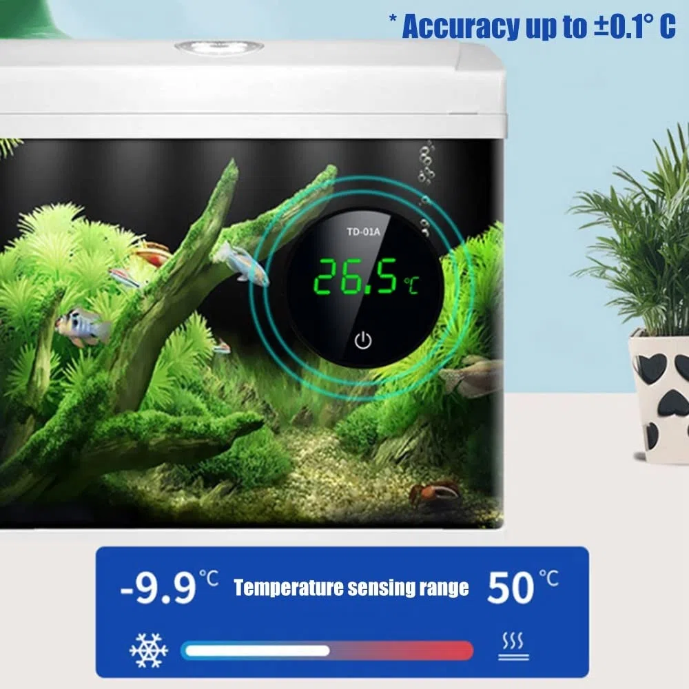Termometro Digitale per Acquario, Misuratore di Temperatura Wireless USB a LED Elettronico per la Misurazione Temperatura ad Alta Precisione per Acqua Dolce Salata