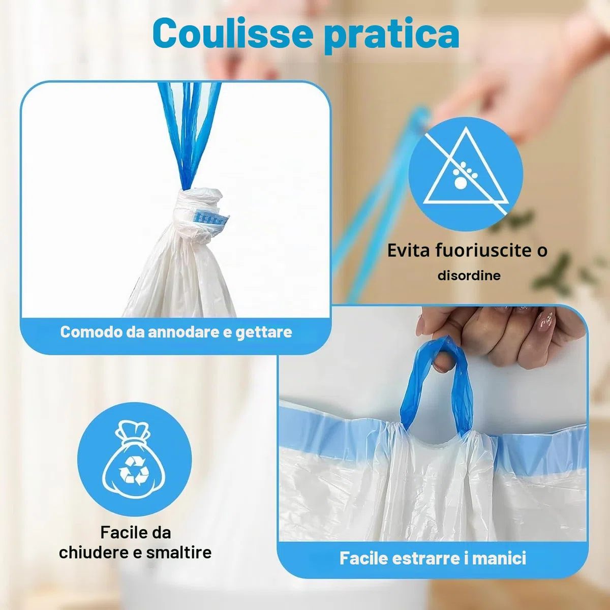 CROING PURAMAX 2, PURAMAX e PURAX - 6 rotoli di sacchetti per rifiuti di ricambio, 120 pezzi, 55 x 30 cm, sacchetti portatili per lettiera per gatti autopulente
