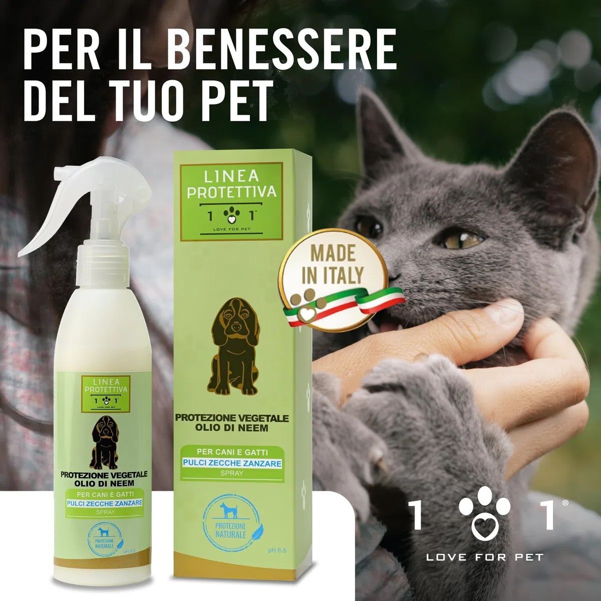 Olio Di Neem Per Cani e Gatti 250ml Protezione Vegetale Spray Antizanzare Cane, Repellente Zecche Cane, Antiparassitario Naturale Per Cani, Antipulci per Gatti, Antiparassitario per Gatti