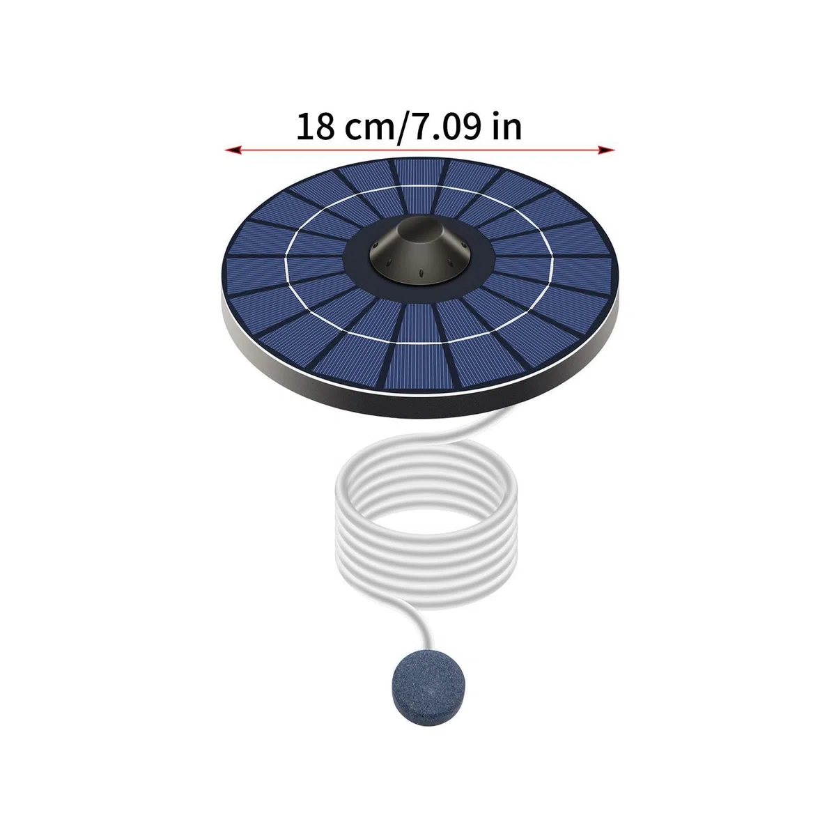 Ossigenatore per laghetto solare - Pompa ad aria per ossigenatore solare 18x18 cm per laghetto | Pompa per ossigeno con pietra ad aria, pompe a basso rumore con pietra a bolle, per acquari all'aperto