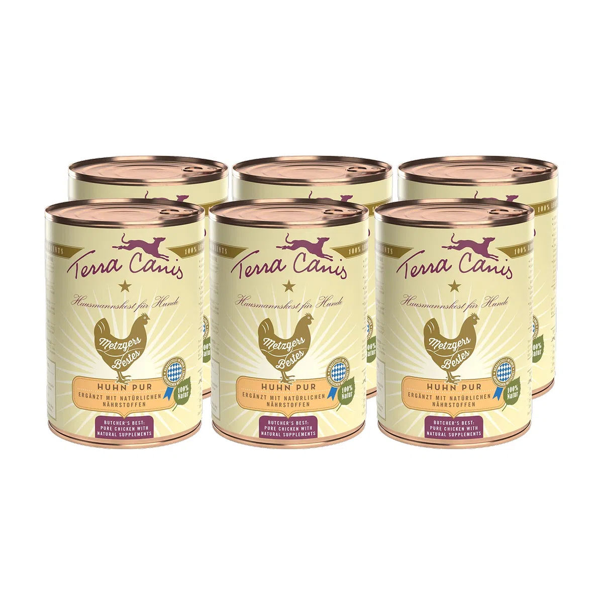 Terra Canis Pollo puro - Alimento umido Butcher's Best, 6x400g I Nutriente alimento premium per cani con ingredienti di qualità human-grade al 100% I ipoallergenico & grain-free