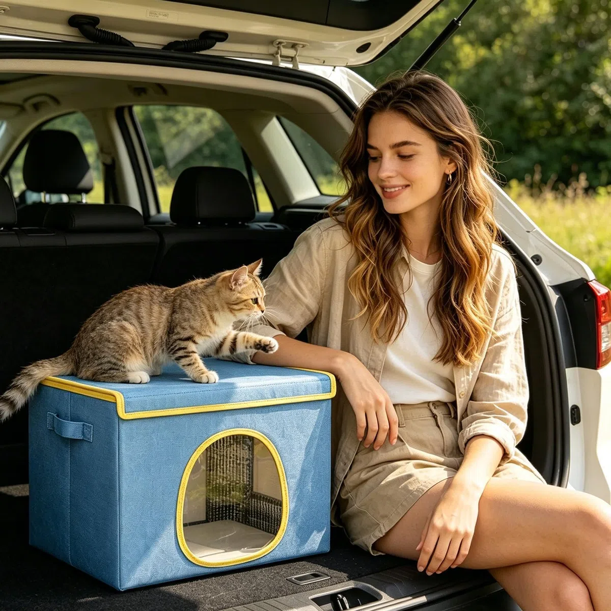 Genérico Casa rinfrescante per gatti in estate, con 6 confezioni di ghiaccio, rifugio fresco per cani, genitori, animali domestici, addestratori, amanti degli animali, ufficio, camera da