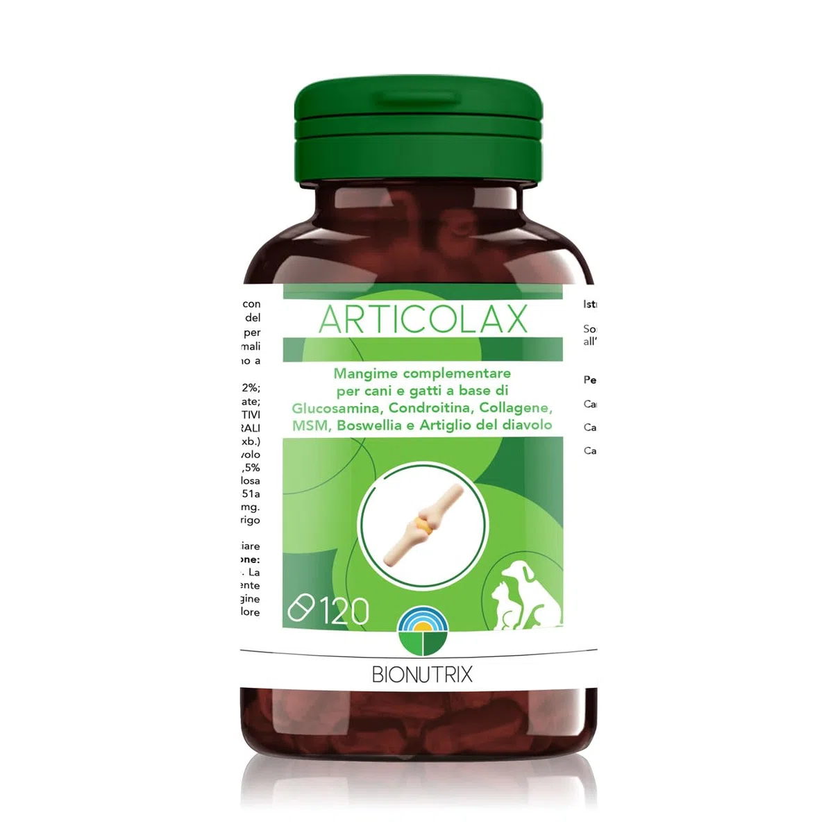 ARTICOLAX | Integratore Articolazioni Cane e Gatto | 120 CPR Appetibili | Alto Dosaggio | Antinfiammatorio | Glucosamina, Condroitina, Collagene, MSM, Boswellia e Artiglio del Diavolo | BioNutrix ®