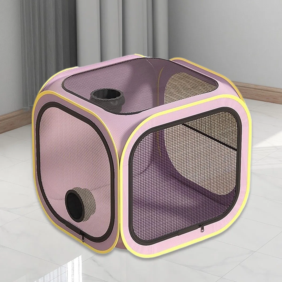 Asciugatore per Gatti Scatola - Recinto Asciugatura,Salone Toelettatura Portatile per Animali Domestici con Gabbia Anti-Volante per Cani Gatti