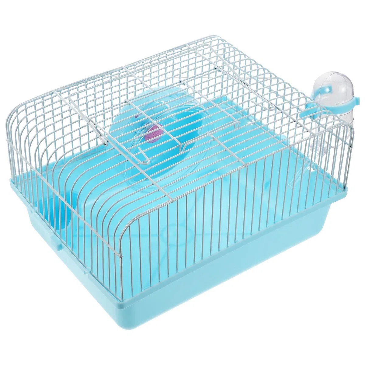 GANAZONO Gabbia con Ciotola, Abbeveratoio Criceti in Plastica e Ferro Portatile Colore Blu per Piccoli Roditori e Viaggi All'aperto