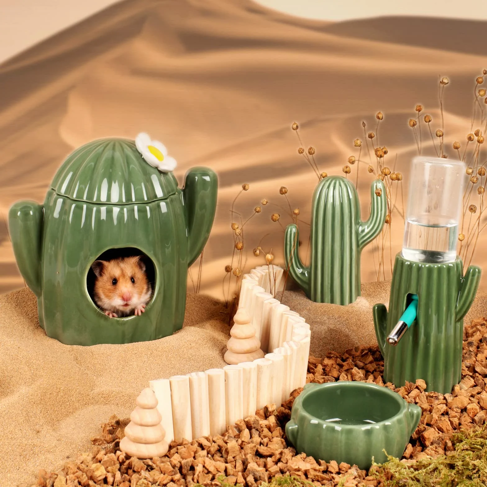 BUCATSTATE Casetta in Ceramica per Criceti, Masticabile Nascondiglio Casetta di per Cavie, Roditori, Tunnel per Animali Giocattoli Adatti A Topi, Furetti E Gerbilli