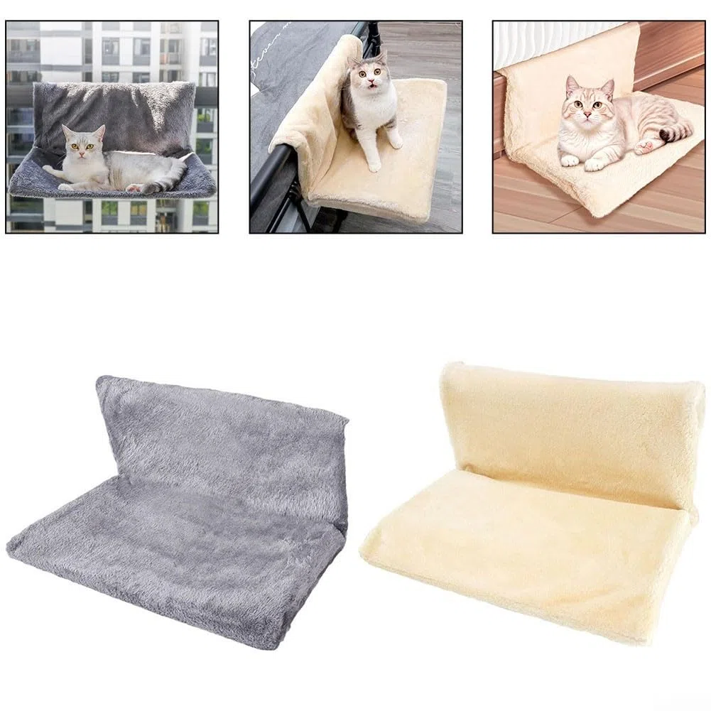Letto per termosifone sospeso per gatti e piccoli animali domestici, morbido tessuto felpato con robusto telaio in metallo pieghevole, 45 x 30 x 24,5 cm, design accogliente e caldo per