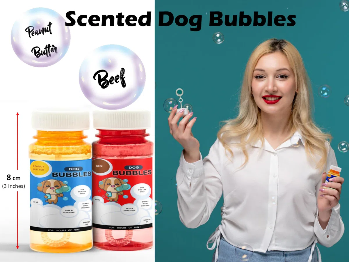 4 bolle per cani con burro di arachidi e profumi di carne di manzo, per giocattoli interattivi, sicuri, olio profumato, perfette per la noia, regali per cani e uso esterno (240 ml (4