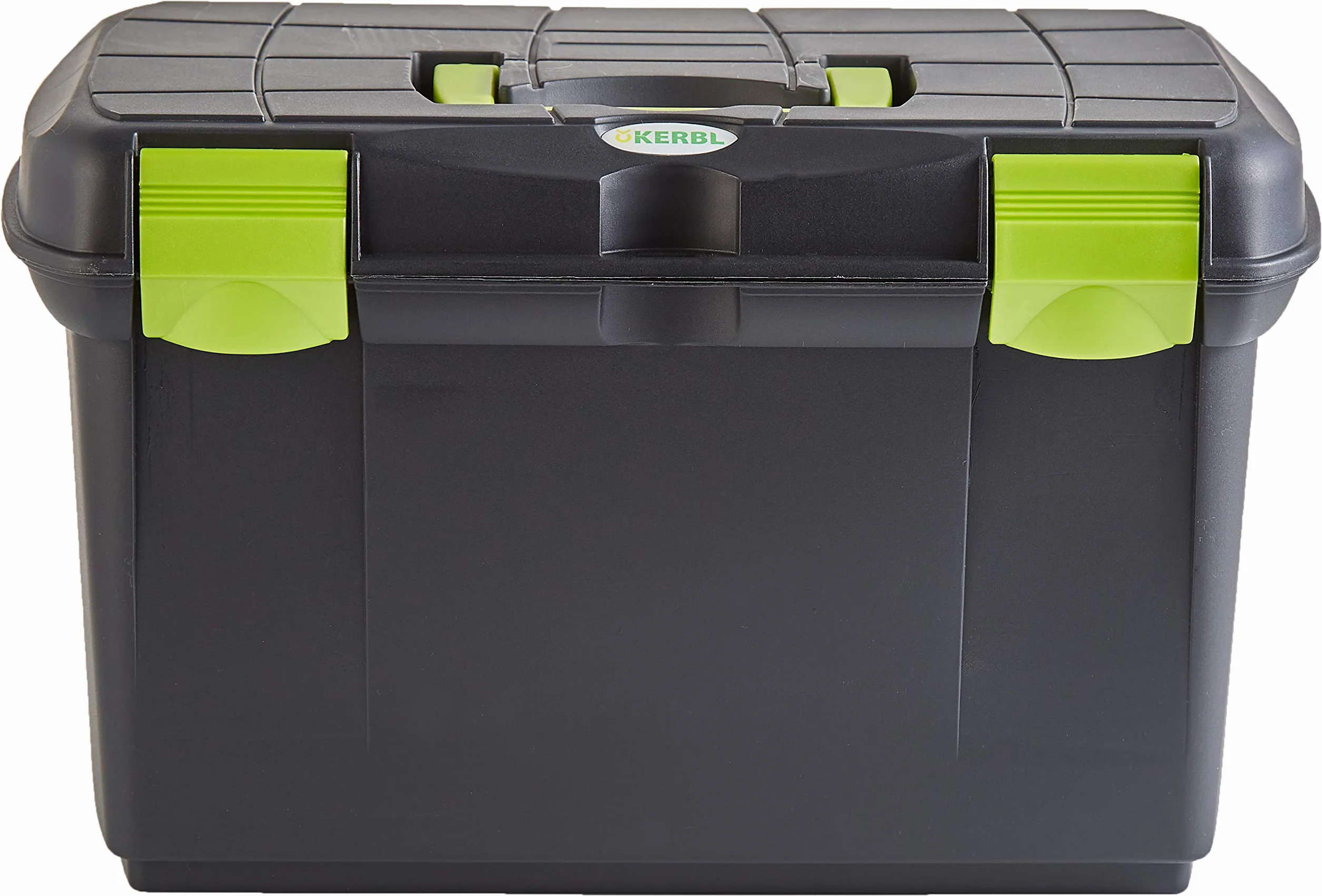 Covalliero Scatola di Pulizia Arrezzo, Nero/Pistacchio, 40 x 25 x 24,5 cm, plastica, con linguette, Inserto Rimovibile e Coperchio con Alette di Chiusura