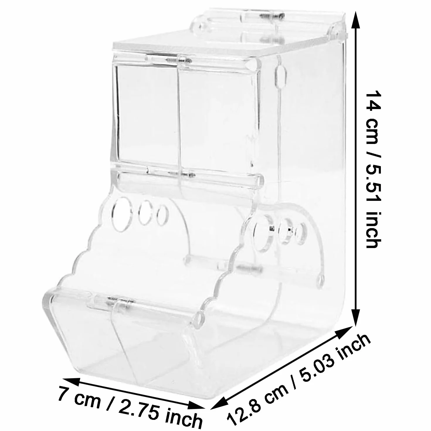 Distributore automatico di cibo per criceti, Acrilico Trasparente, Mangiatoia per Criceti Automatica, Hamster Feeder, Alimentatore Automatico a Gravità, per Criceti, Scoiattoli e Altri Piccoli Animali