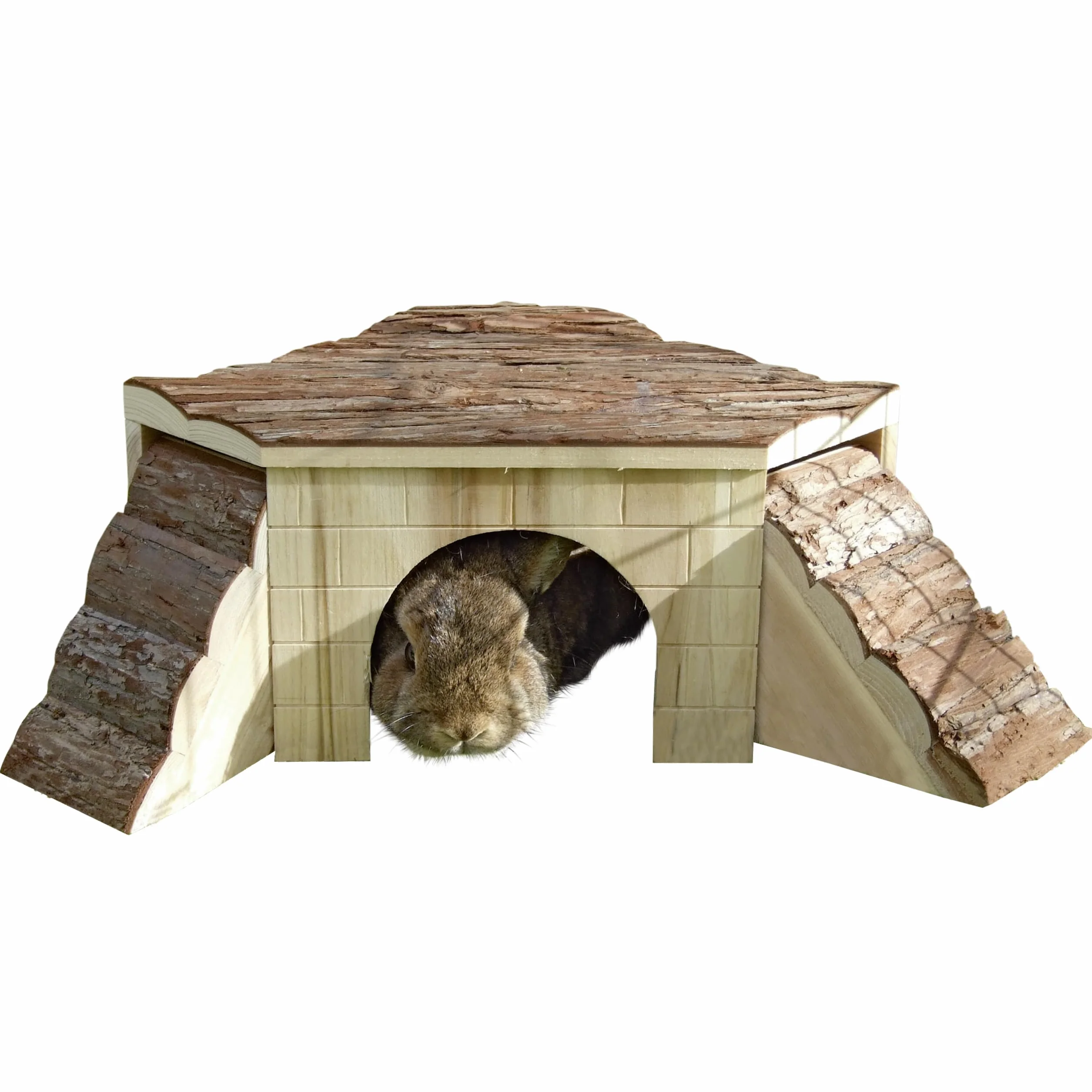 KERBL Maison Nature avec rampe pour rongeurs - 37x37x16cm