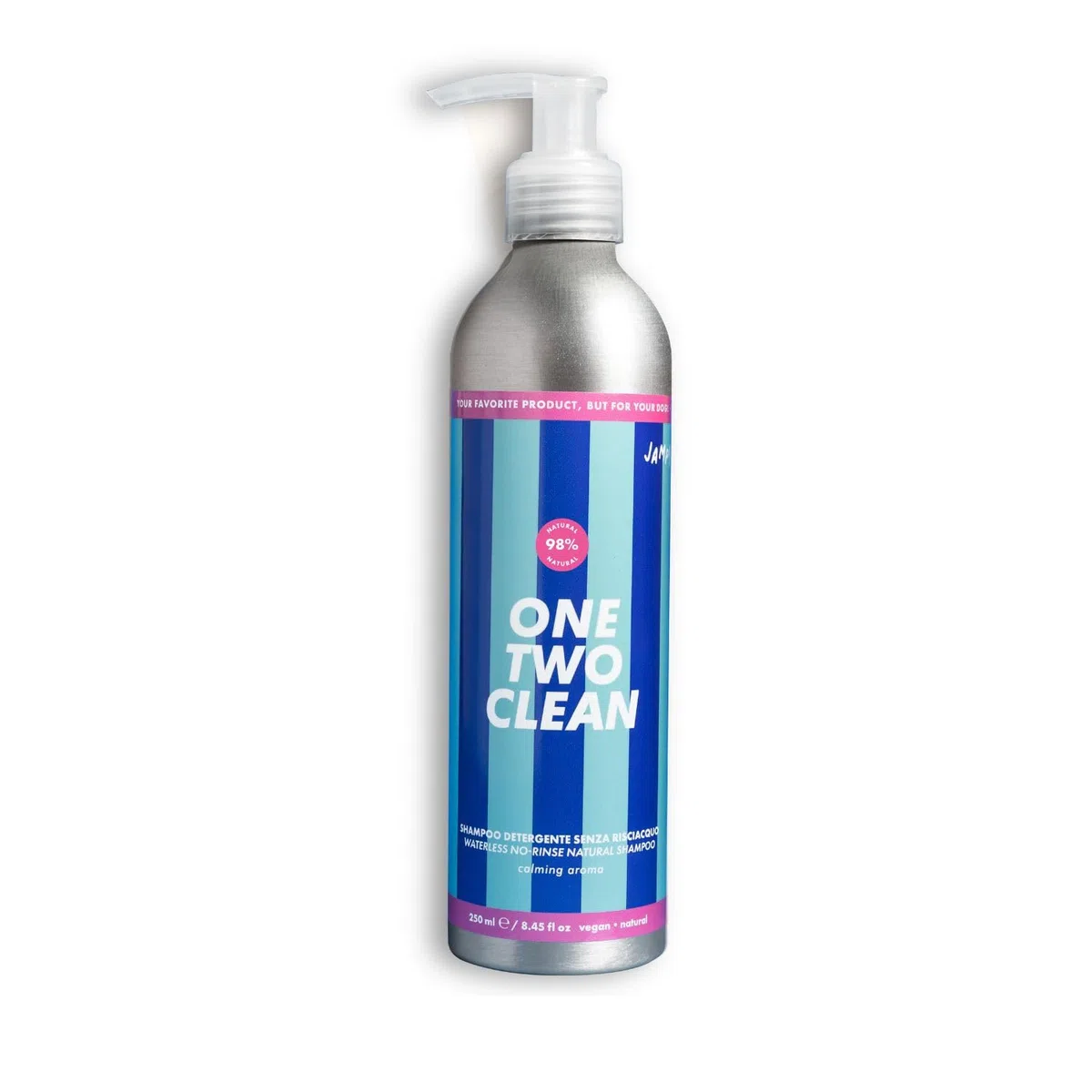 JAMPY Gel Detergente Senza Risciacquo Per Cani e Cuccioli. Shampoo Secco Senza Parabeni o Siliconi. Igienizzante, Elimina i Cattivi Odori. Adatto a Pelli Sensibili. 98% Naturale - 250 ml.