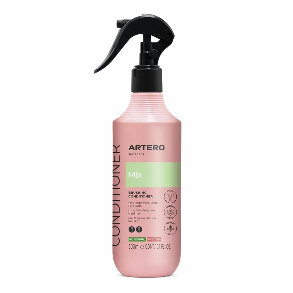 Artero Mix Conditioner senza risciacquo per cani e gatti, districante idratante e lucidante, spray anti-statico per pelo secco o annodato, cura professionale del mantello, 300 ml
