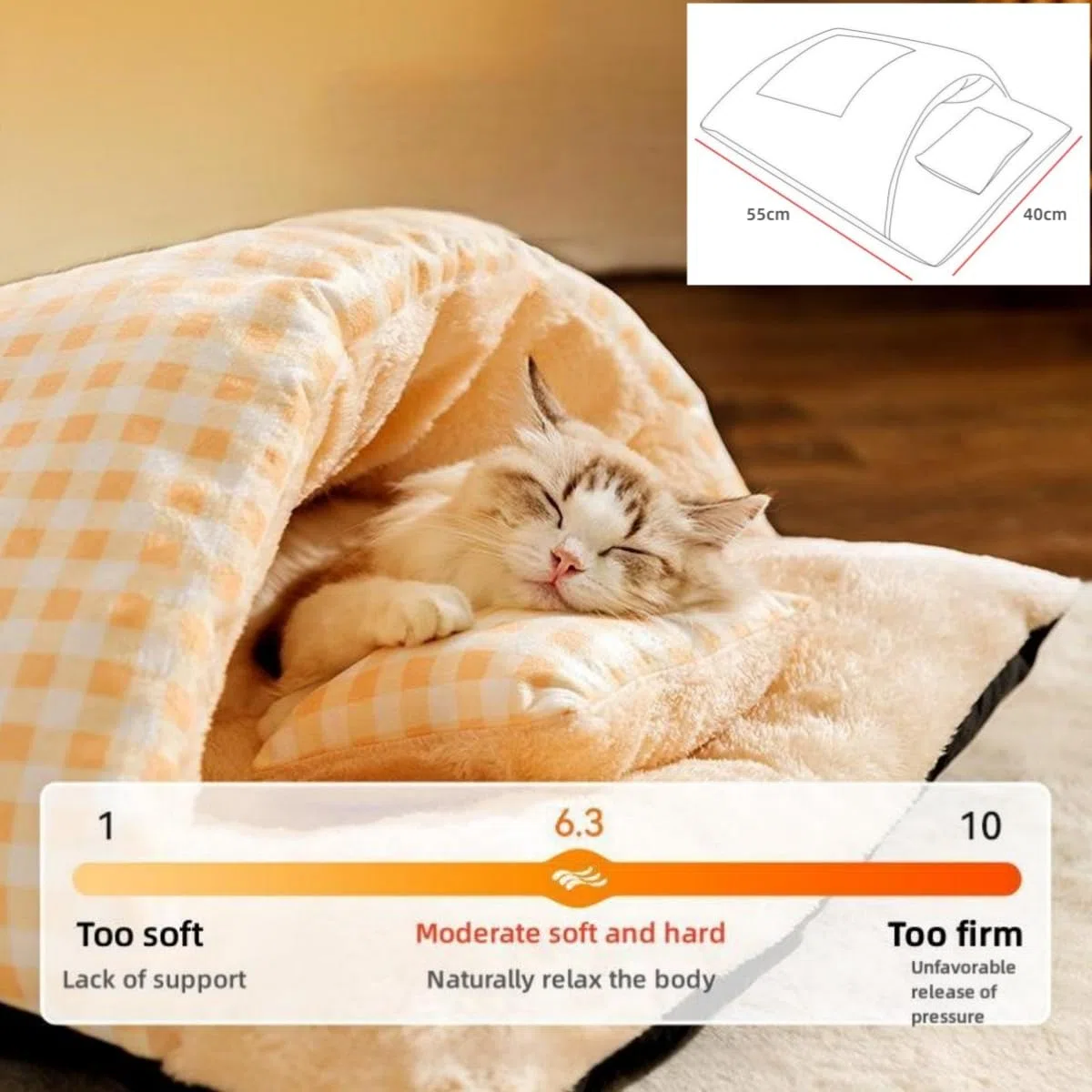 Cat Sleeping Bag, Cat Winter Warm Sleeping Bag, Soft And Comfortable Cat Bed Cave Cozy Cat Beds, Dog Sleeping Bag, Semi-Enclosed Pet Hideaway, Cute Pet Cave Plush Sleeping Bag (Green)
