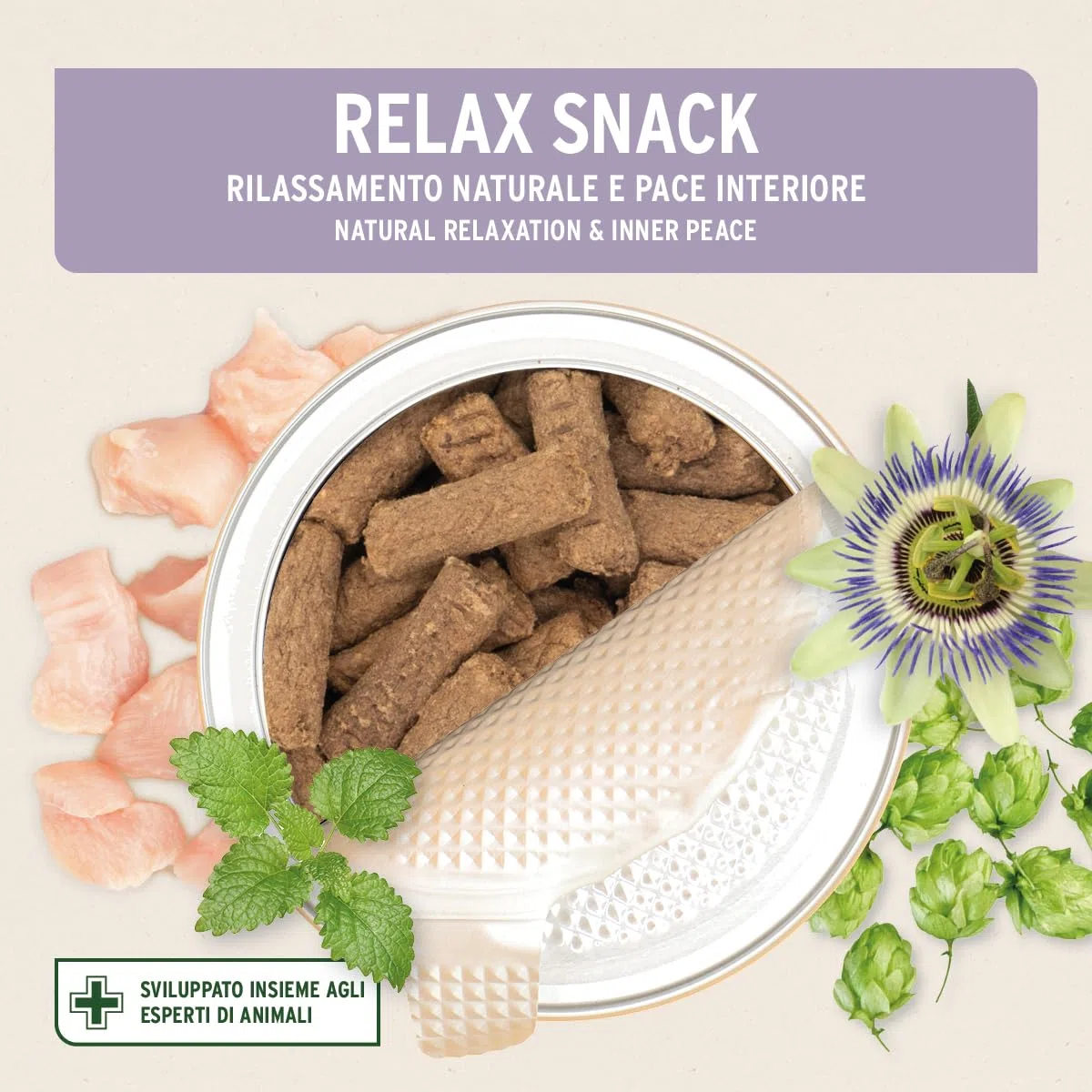 AniForte Relax Snack per cani 300g - Crocchette naturale rilassante e calmante, ant istress, con valeriana, melissa, rosmarino, per sostenere situazioni di stress, ansia, nervosismo