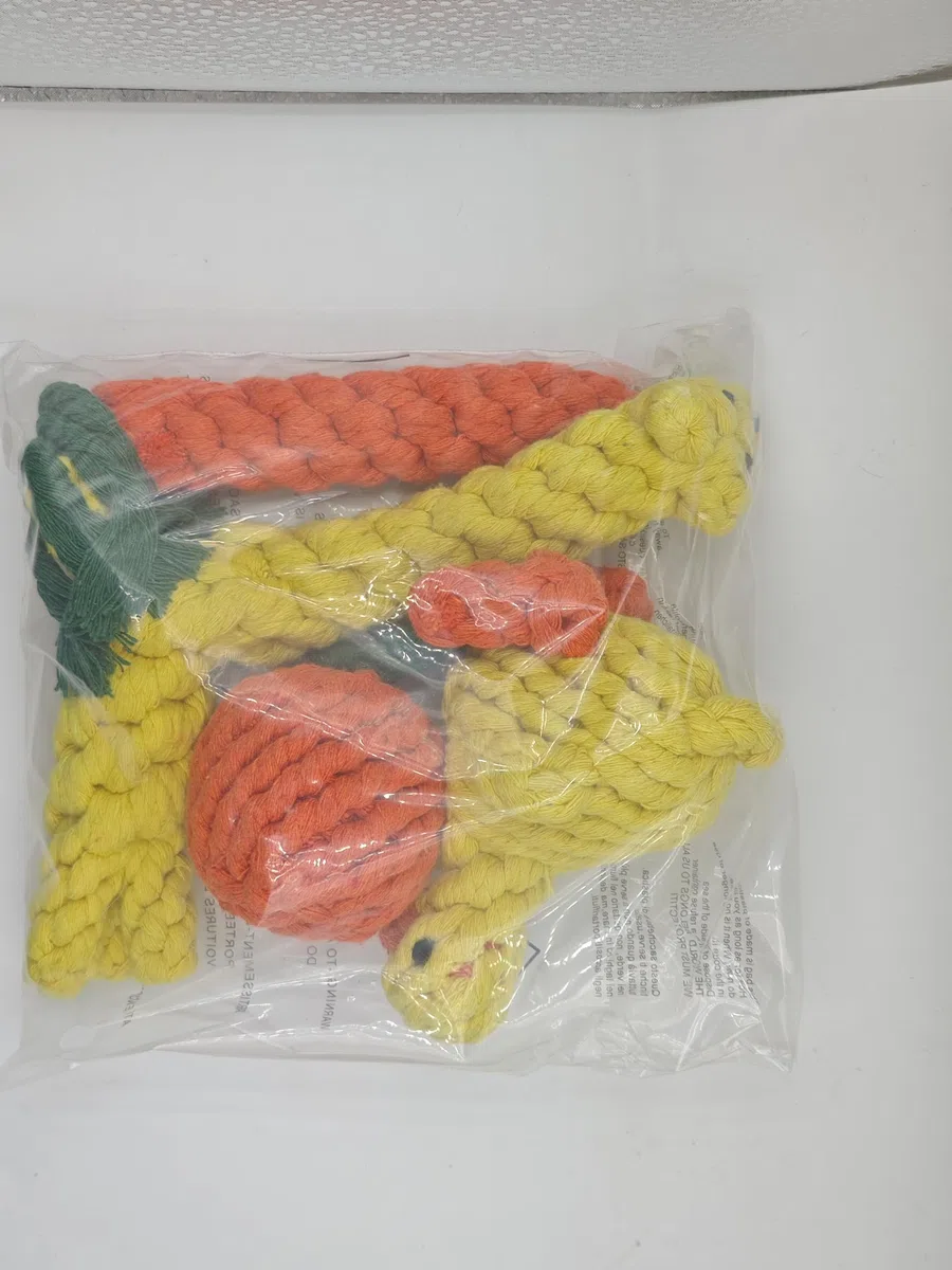 NEXUS - Set da 4 giocattoli per cani in corda di cotone, design carino, giocattolo da masticare resistente per cani piccoli e medi, gioco interattivo N16TOYPROJECT04