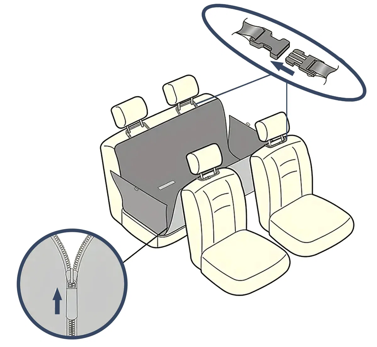 Auto Accessori Lupex Coprisedile Auto per Cani, Telo sedili Posteriore per Animali Domestici, tessuto Oxford Antiscivolo Antigraffiato con Alette Laterali, Impermeabile con Finestre a Maglie