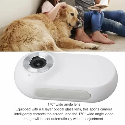 Telecamera per Collare per Animali HD 1080P, Display LCD da 0,96 Pollici, Video di 5 Minuti, per Cani Gatti, Materiale ABS