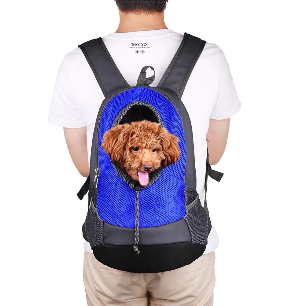NHSUNRAY Pet Carrier Zaino Per Piccolo Cane Gatto Puppy (3.5kgs Max) On-the-Go Viaggio Pet Anteriore Posteriore Borsa Soft Traspirante Mesh Pup Pack (Blu)