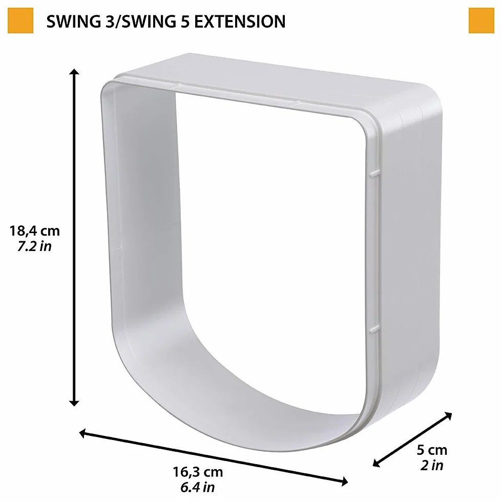 Ferplast Estensione per portina per cani piccoli gatti Gattaiola Porta SWING 3 e 5 EXTENSION, 16,3 x 5 x h 18,4 cm - Profondità 5 cm, Grigio