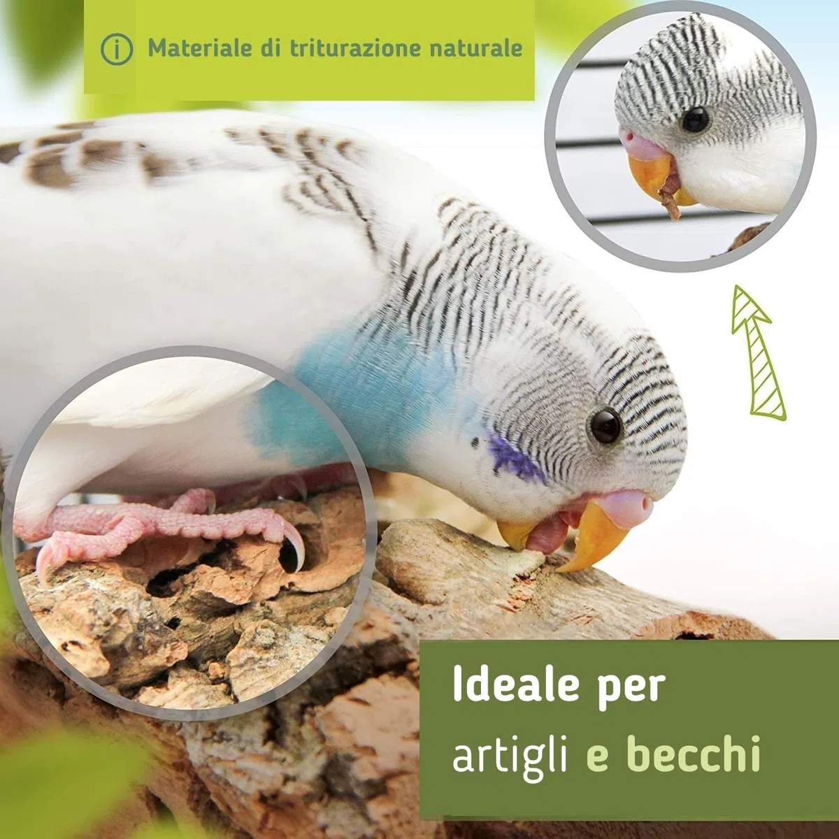 Vogelgaleria 2 pezzi di sughero da beccare per uccelliLa gustosa alternativa alla pietra minerale o all'osso di seppia.