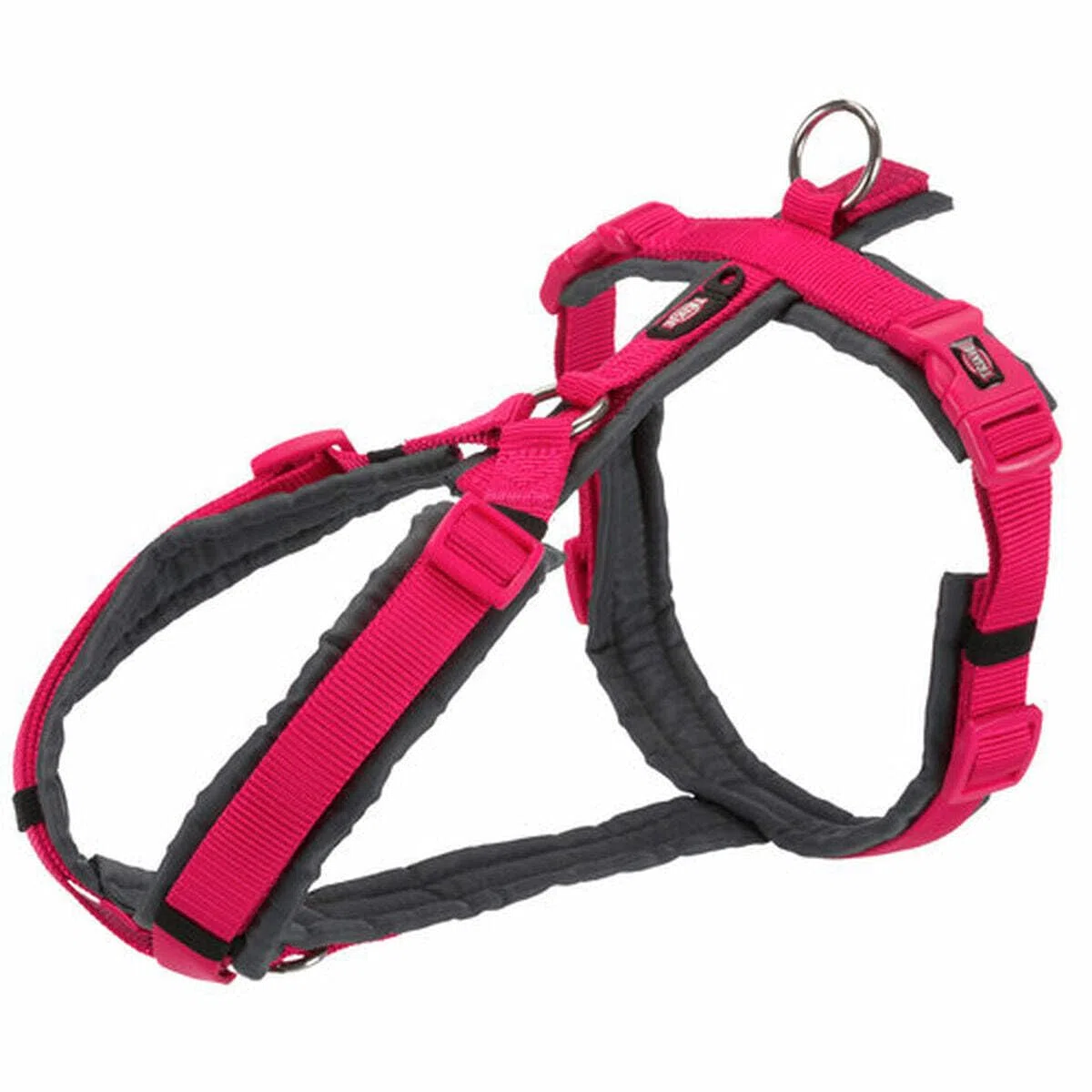 TRIXIE Imbracatura da trekking NEW Premium, S - M: 44-53 cm/20 mm, fucsia/grafite, cane