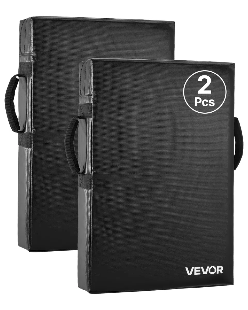 VEVOR Manichino da Placcaggio per Calcio, 600 x 405 mm Manichini da Placcaggio in Spugna ad Alta Densità con Maniglie, Attrezzatura da Allenamento Resistente per Hockey, Lacrosse, Nero, 2 Pezzi