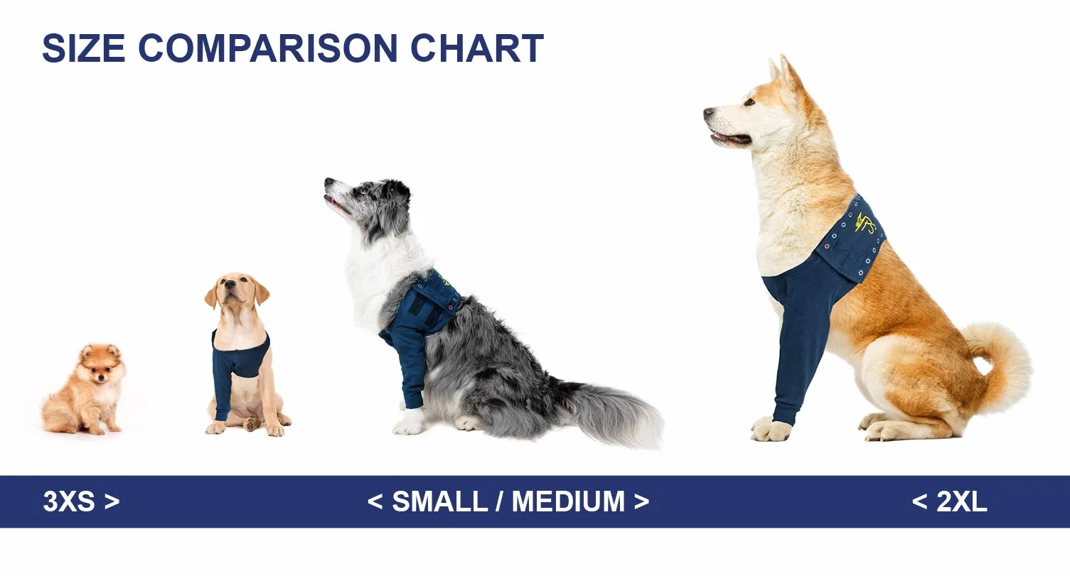 MPS Medical Pet Shirt TAZ, Manicotti per Zampe Anteriori per Cani Singoli, XXS
