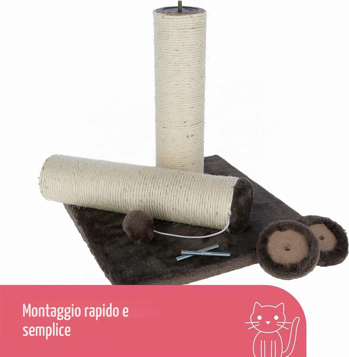 KERBL Tube a gratter Opal Maxi griffoir 78cm - Gris - Pour chat