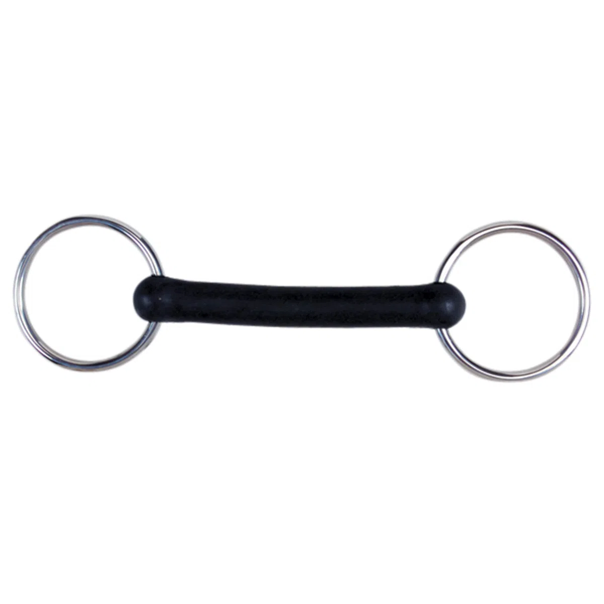 Korsteel - Filetto ad anelli mobili cannone intero Flexi in gomma (6in - 15,2 cm) (Nero)