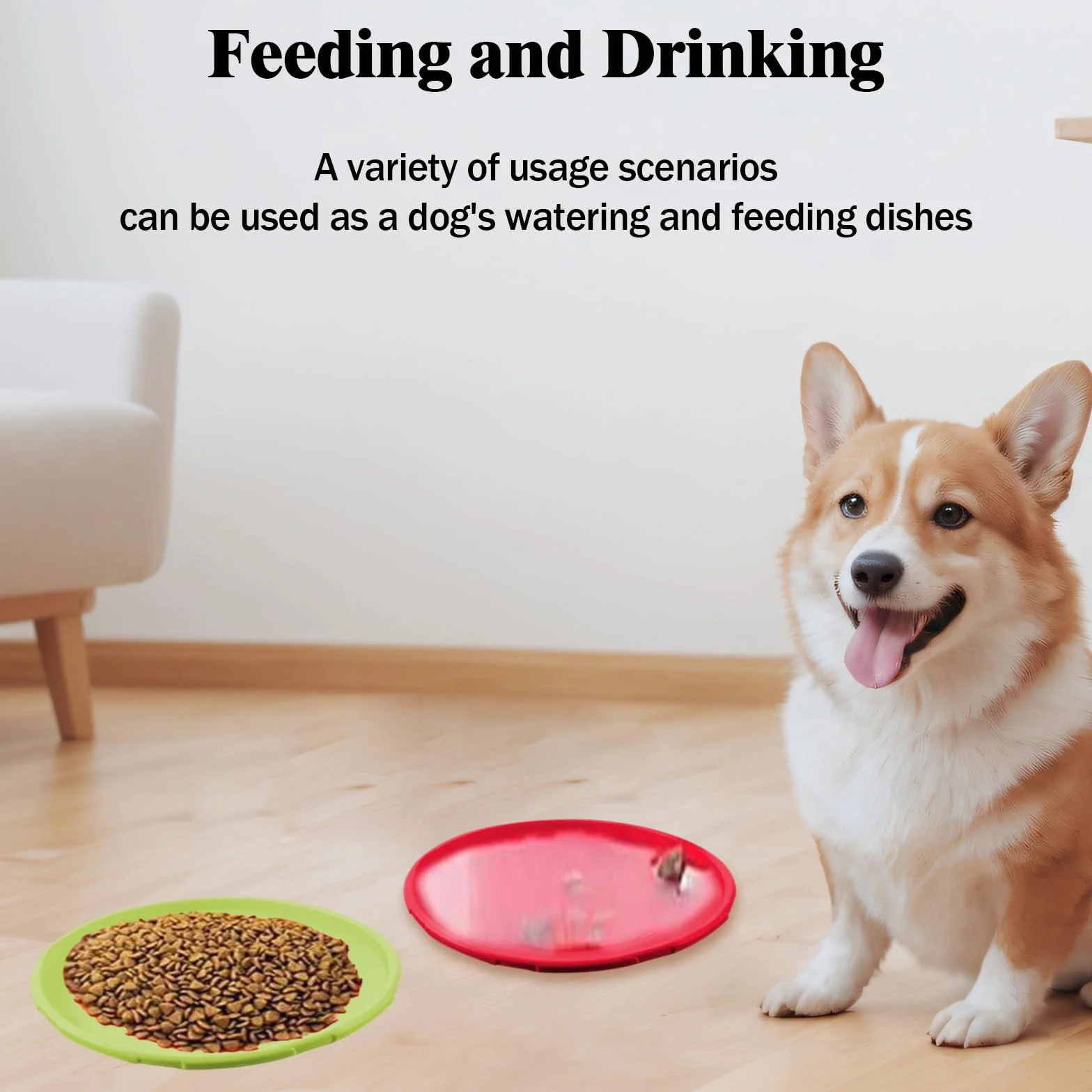 Confezione da 2 frisbee per cani da 18 cm,Frisbee di Gomma, ottimi per l'addestramento degli animali domestici (rosso e verde)