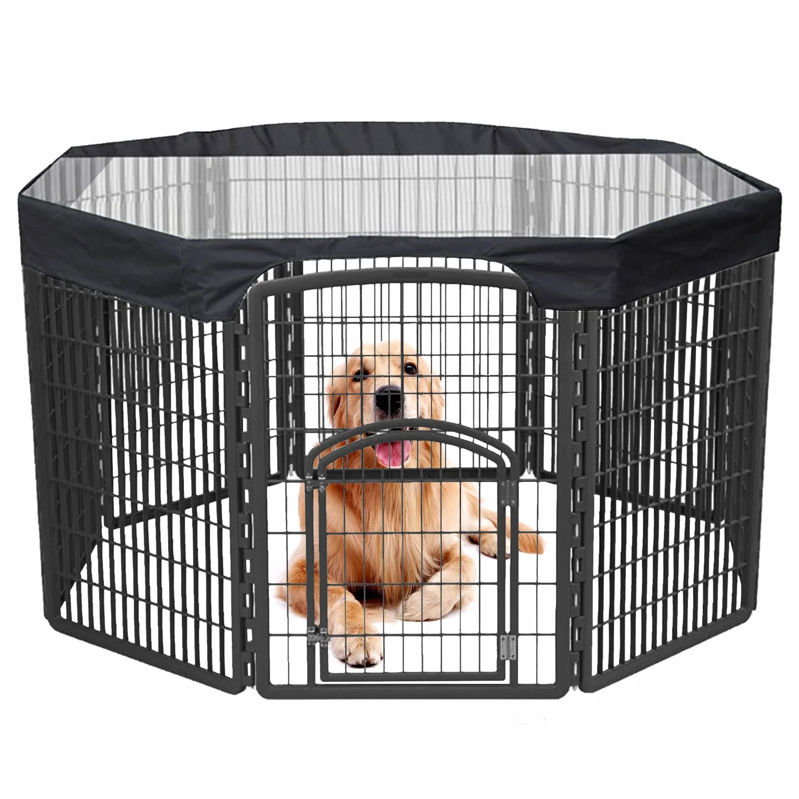 iFCOW Copertura per Box per Cani di Grandi Dimensioni - 61 cm, a Prova di Sole e Pioggia, per 8 Pannelli Box all'Aperto