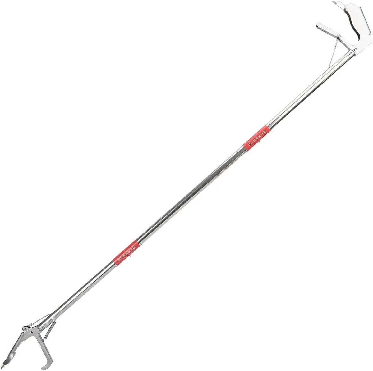 Generico Pinza per Serpenti in Acciaio Inox, Pieghevole, Doppia Faccia seghettata, a ganascia Larga, con Manico Antiscivolo, per Serpenti, Topi, Serpenti a sonagli, Argento 1