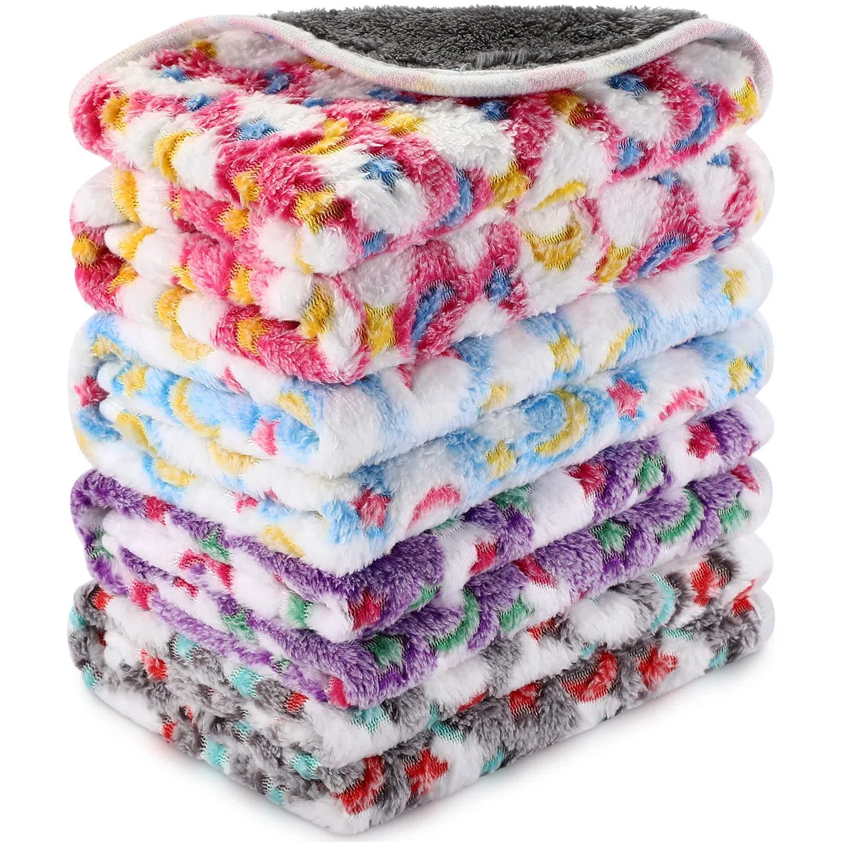 Namalu 4 Coperte per Porcellini d'India Impermeabili Copertina da Letto per Piccoli Animali in Pile Lavabile Fodere Assorbenti per Gabbia Cavia Riutilizzabili (Stella e Luna, 60 x 40 cm)