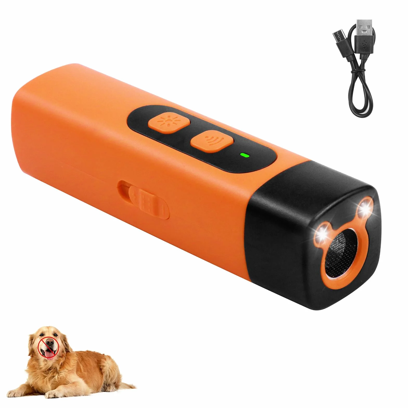 Anti abbaiare Cane,Antiabbaio per Cani ad Ultrasuoni,Repellente per Cani ad Ultrasuoni,con 3 Frequenze Regolabili,Torcia a LED, per Taglia Piccola Media Grande,Interni ed Esterni