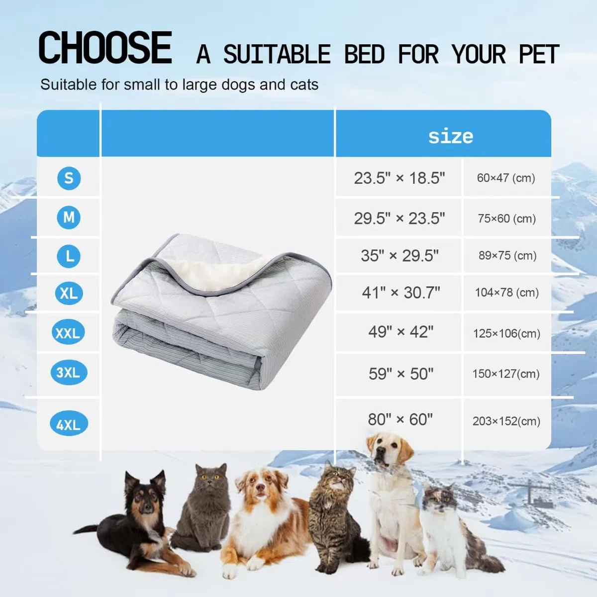 Coperta rinfrescante per cani lavabile e impermeabile, Q-MAX>0.4, 75×60 cm, doppia faccia rinfrescante e peluche, per divano e cani di piccola taglia