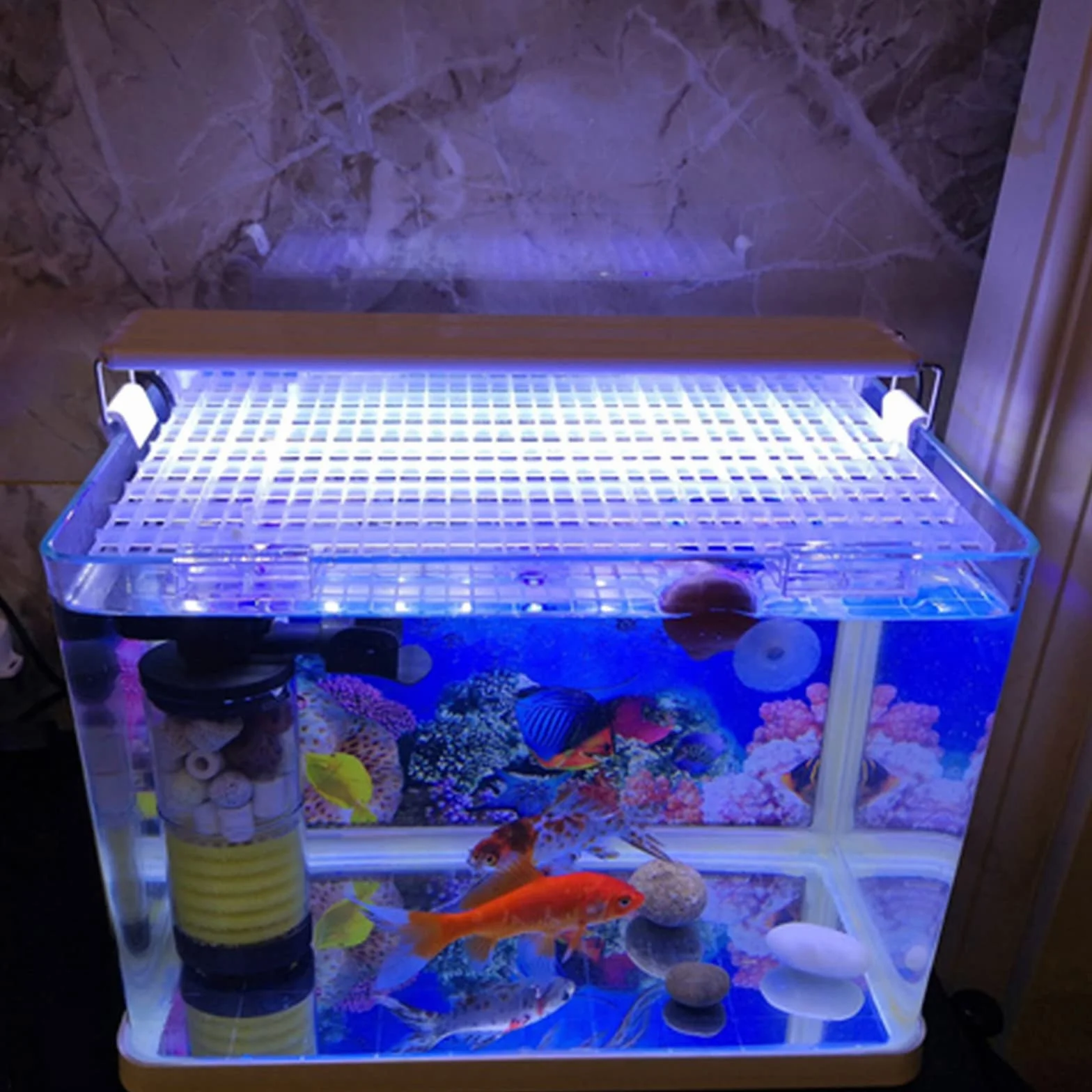 10 Pezzi Divisori per Acquario Bootoow Divisori Serbatoio di Pesce Serbatoio di Pesce Isolare Board con 20 Pezzi di Clip Ventosa（Bianco）