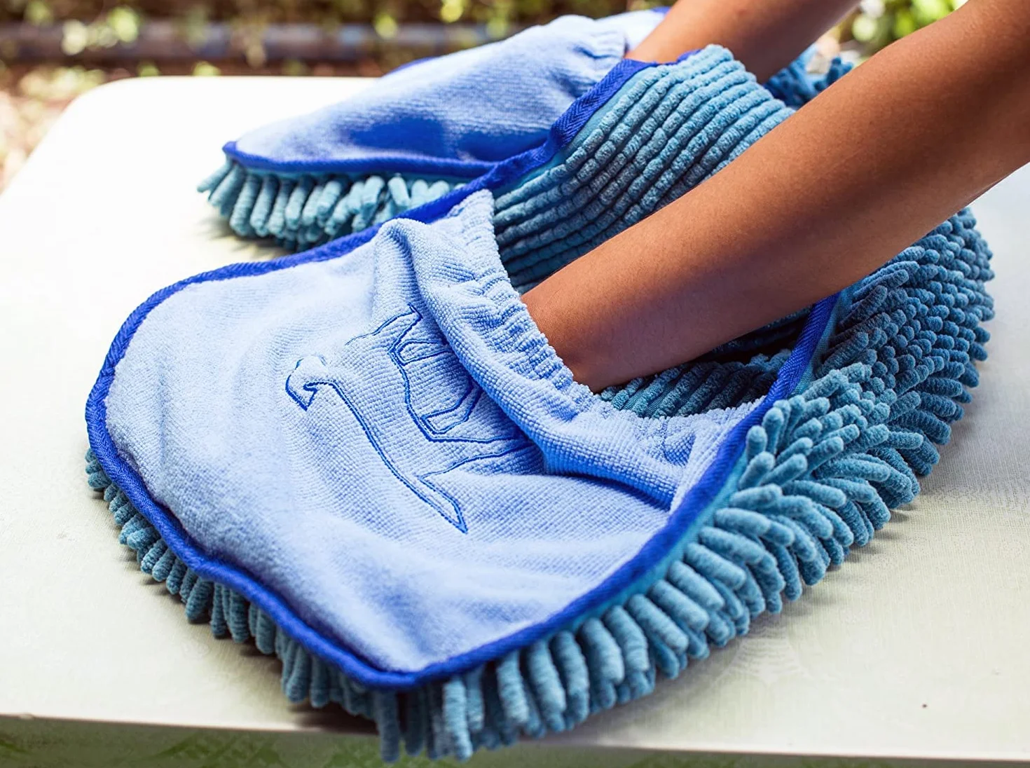 Tuff Pupper Asciugamano ad Asciugatura Rapida per Cani Fondello in Microfibra Ultra Assorbente | Dimensioni Extra Large 85x35 cm per Tutte Le Razze | Comode Tasche per Le Mani