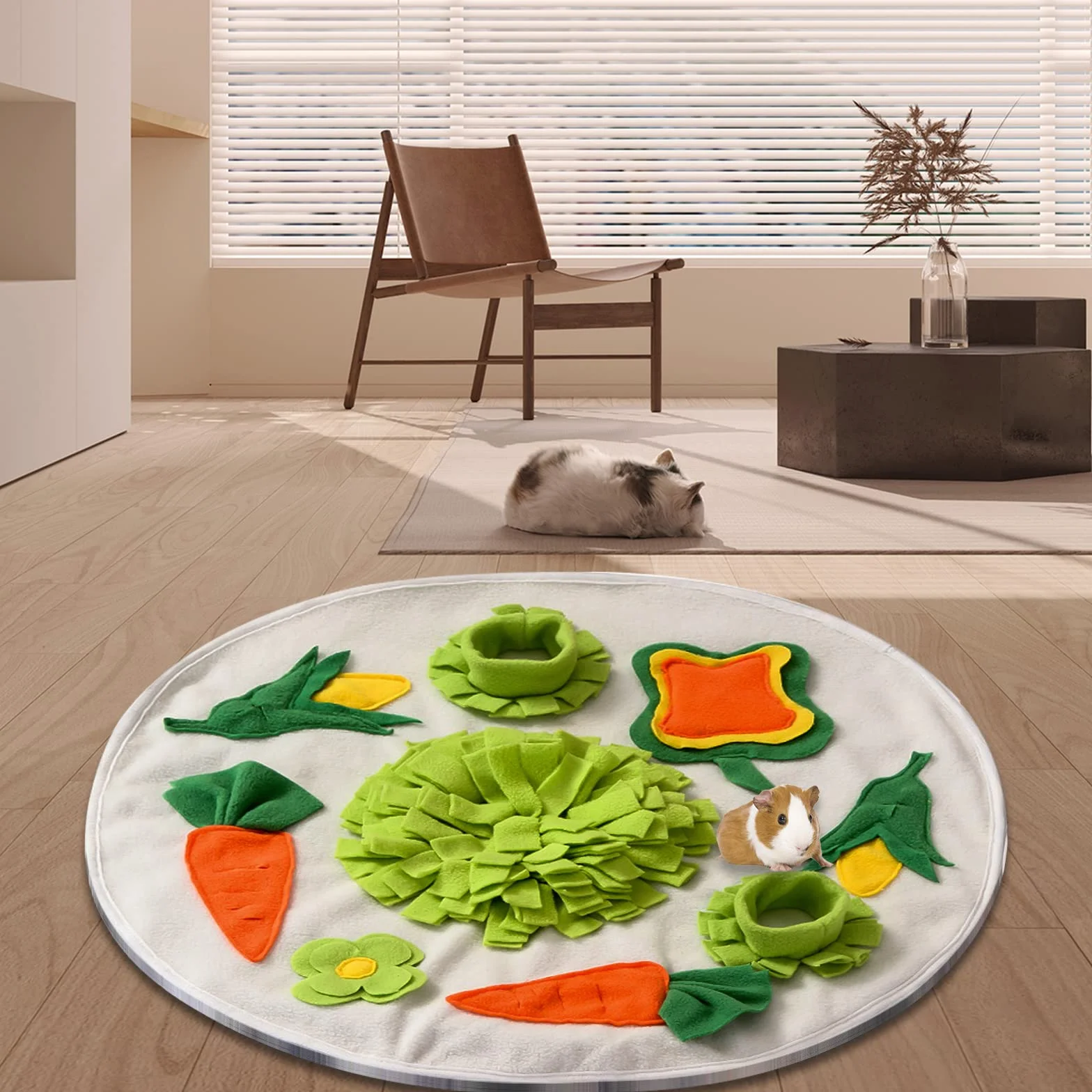 Tappeto da fiuto: coniglio, tappetino per porcellini d'India, giocattolo intelligenza, coniglio, ricerca di cibo, odore, coperta da fiuto, tappetino da allenamento