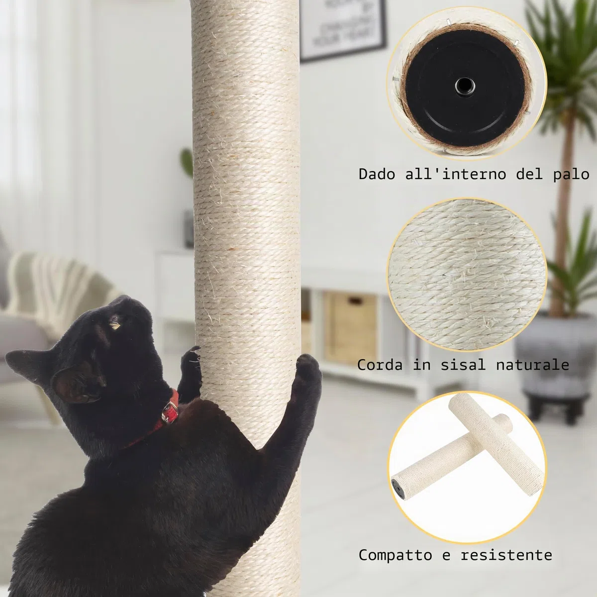 Dimaka 2 pali di ricambio per tiragraffi per gatti, in cartone e sisal, 34 cm