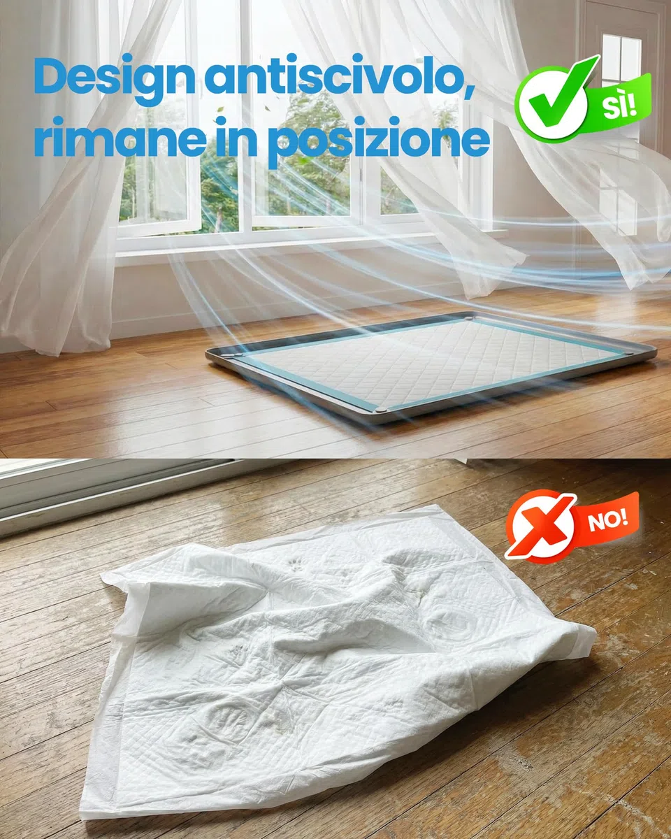 Kittyspout Vassoio Porta Traversine per Cani con 4 Clip Magnetiche – Base in Silicone Antiscivolo con Bordi Alti Antitrafilamento – Riutilizzabile per Cuccioli e Cani Anziani – 60 x 60 cm