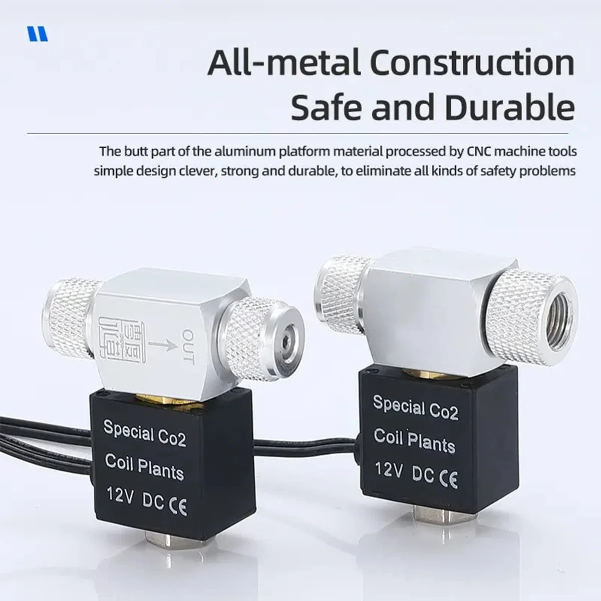 DC CO2 Valvola solenoide Acquario Sistema di CO2 Regolatore Valvola Magnetica per Acquario Fish Tank Acqua Pianta Erba Crescere Facile da installare