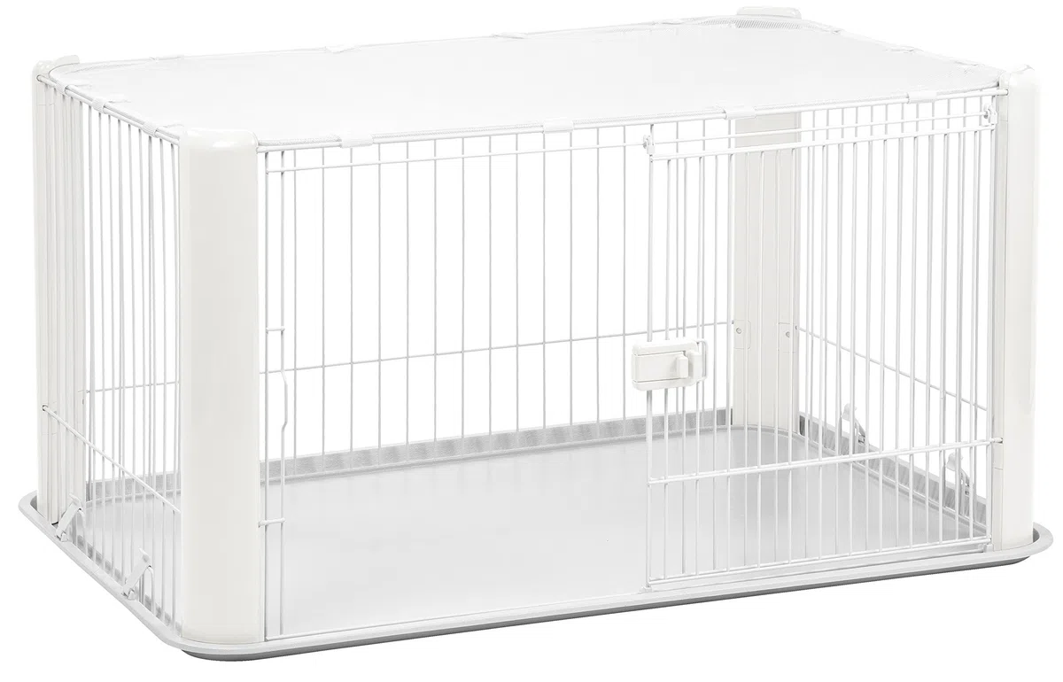 Iris Ohyama, Box, Cassa per cani, Coniglio, Porta scorrevole, L113 x P78,8 x H60 cm, CLS-1130, Bianco