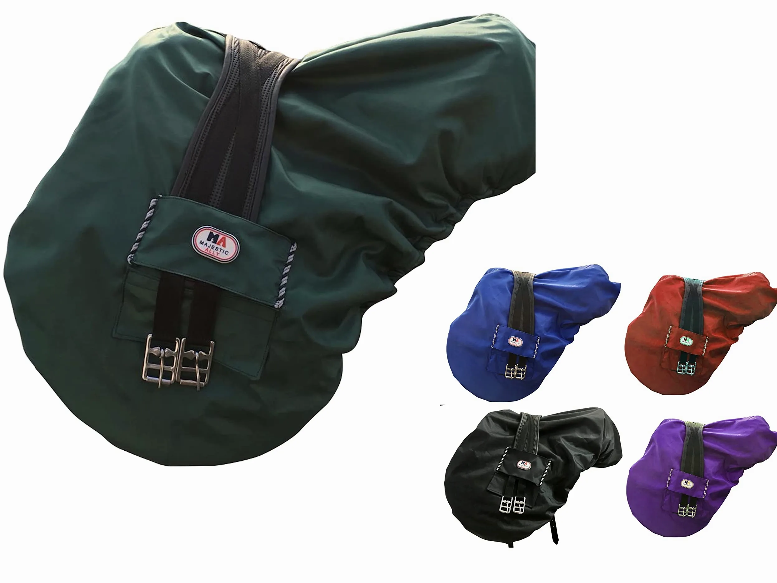 Majestic Ally Coprisella in Nylon Impermeabile Foderato in Pile, Colore Verde Cacciatore
