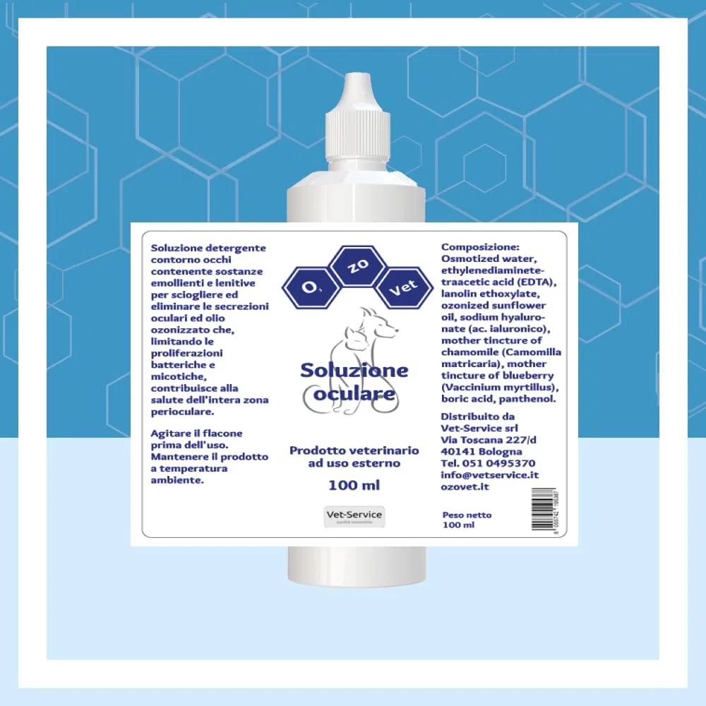 Ozo-Vet | Soluzione Oculare Cane 100ml – Detergente per Gli Occhi, Pulizia Quotidiana Delicata per Muco e Sporco