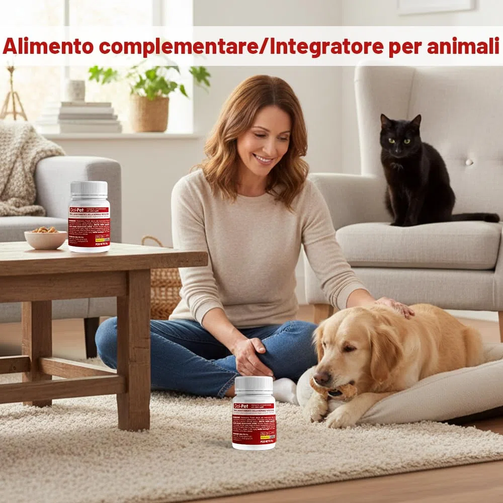 Dol-Pet Antinfiammatorio Naturale per Cani 30 Compresse Masticabili – Integratore Articolazioni con Curcuma, Boswellia, Artiglio del Diavolo – Dolori Articolari e Muscolari