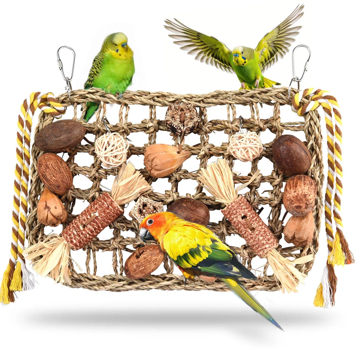 Giochi per Pappagalli, Giochi per Uccelli Pappagallo Giocattolo da Masticare Naturale per Cockatiels, Pappagallini e Uccelli Adorabili