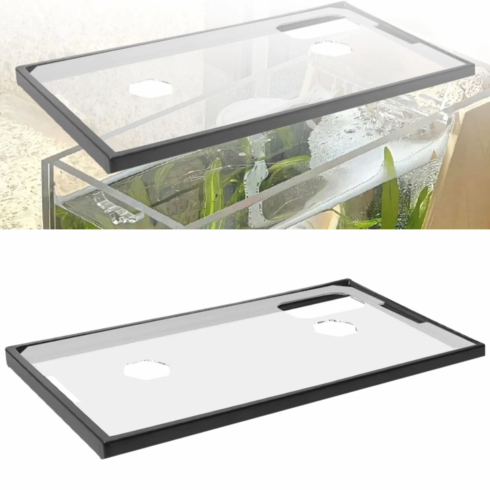 Baoblaze Coperchio per Serbatoio Coperchio per Serbatoio con Telaio Anti-Salto Installazione Semplice Robusto Coperchio Superiore per Acquario in Acrilico con, per 43, 43 Cm X 25.5 Cm X